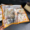 National Style Flower and Bird Simulation Silk Printing Women's Silk Scarf Square Scarf High-end Shawl Sunscreen Neck Scarf Headscarf Scarf
