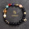 Eight Planets and Twelve Constellations Natural Stone Beaded Bracelet