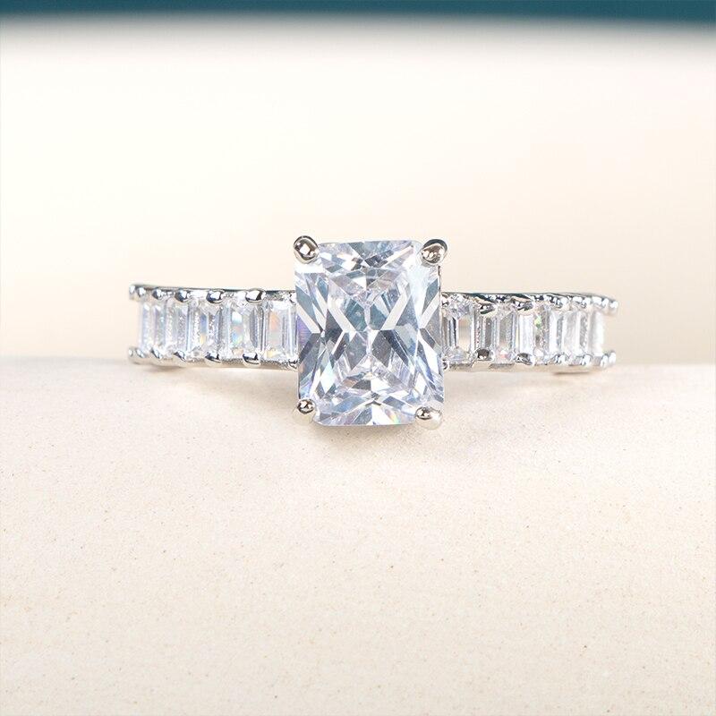 

Bella Box, модное женское кольцо на палец с блестящим камнем CZ, модное универсальное женское кольцо по контракту, ювелирные изделия для вечеринок 10 белый