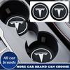 1/2pcs Car Anti Slip Coaster Water Cup Slot Non-Slip Cushion for Model 3 X S 2016-2023 Y Decals TM3 TMX Hub Caps