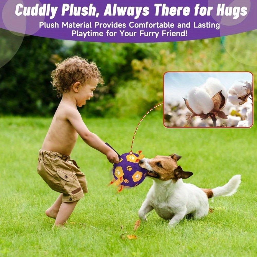 Squeaky Inflatable Dog Toy Ball Plush Soccer Durable Chew Training Interactive Play for Puppies Pets