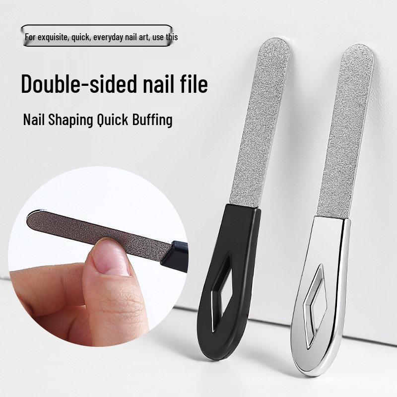 Double-Sided Stainless Steel Frosted Nail File for Thick Nails – Manicure & Pedicure Tool