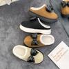 Warm cotton slippers autumn and winter bow indoor thick bottom wear-resistant deodorant outer wear non-slip cotton slippers winter