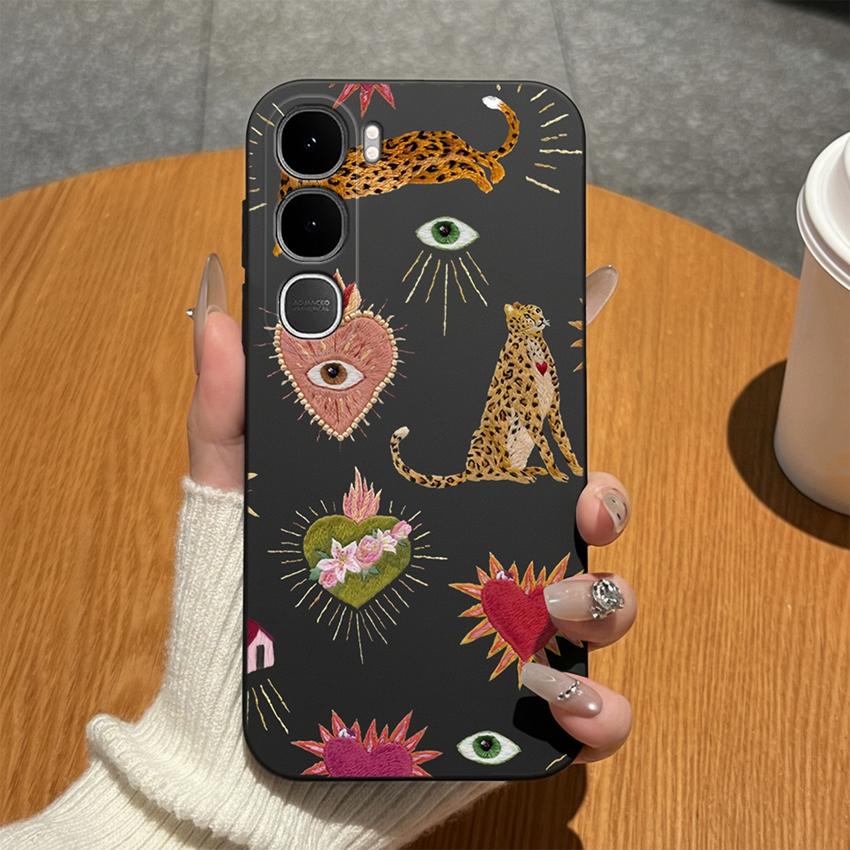 For Vivo Y31 Y31D Y31S 4G 5G Phone Case Gradient Bow Heart Matte Silicone Anti Fingerprint Cover For Vivo Y 31 Top Quality Funda