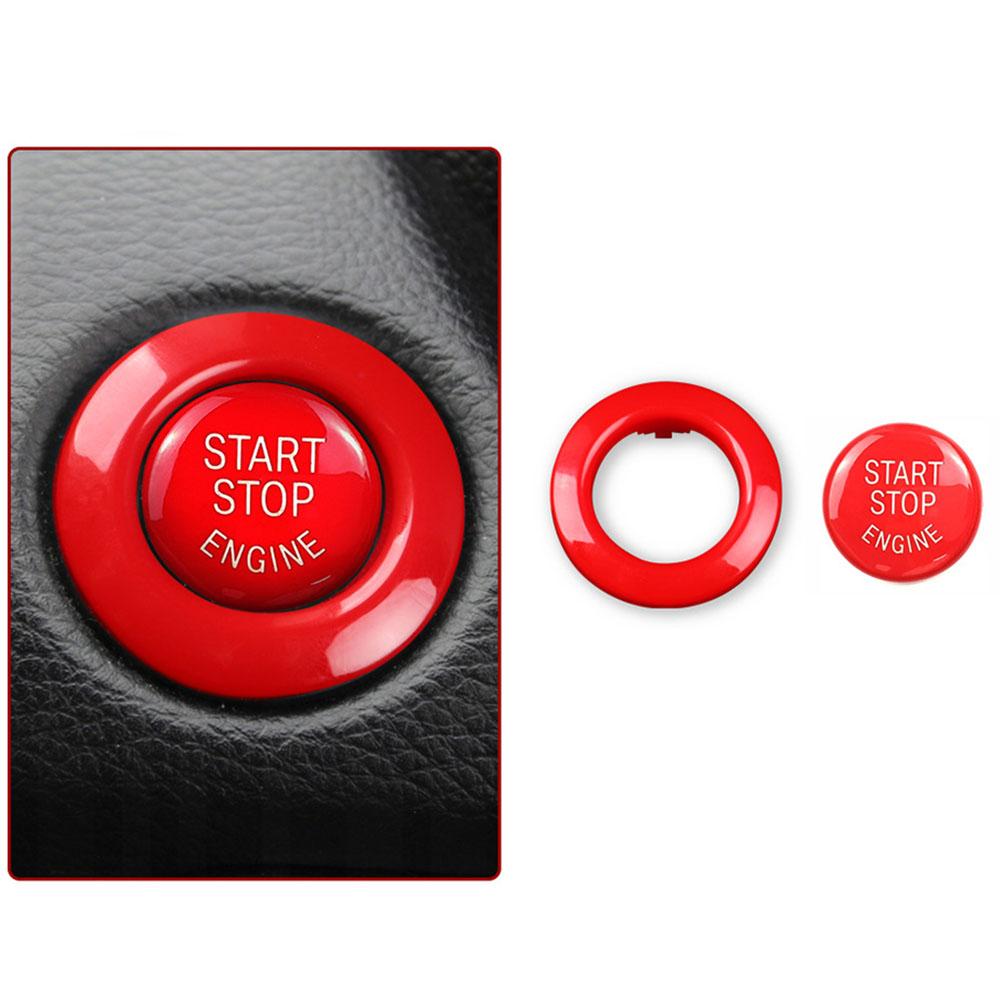 Red ABS Engine Start Stop Button Cover Outer Ring Frame for BMW 1 3 5 Series X1 X3 X5 M5 Models Years 2004 To 2015 Direct Fit