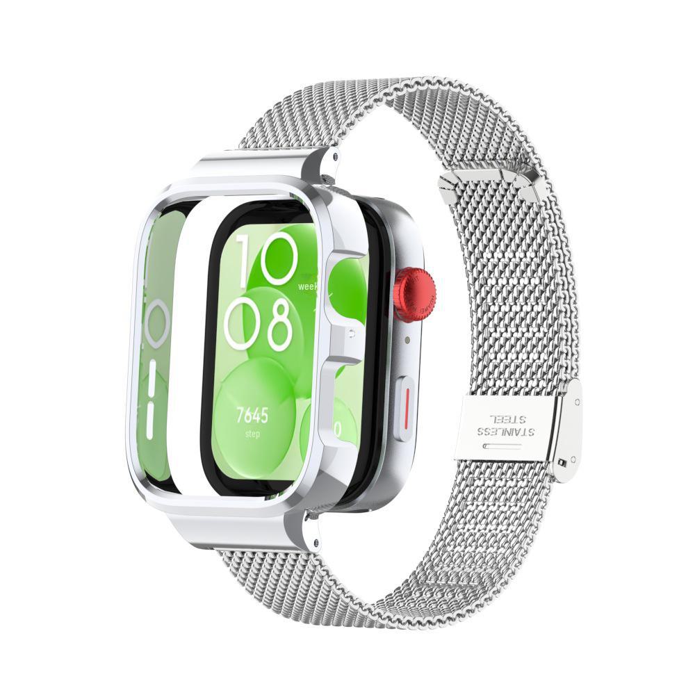 

Совместимый ремешок Milanese для Huawei Watch Fit3 - утолщенная сетка из цинкового сплава Milanese buckle strap for Huawei Watch Fit3 серебряный