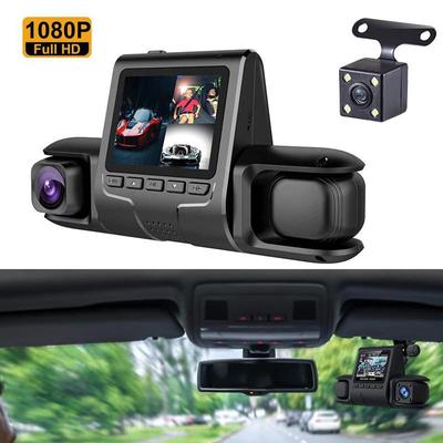 2-Inch 3 Lenses Car Video Camera with 3 Lenses Motion Detection Car DVR Loop Recording HD 1080P