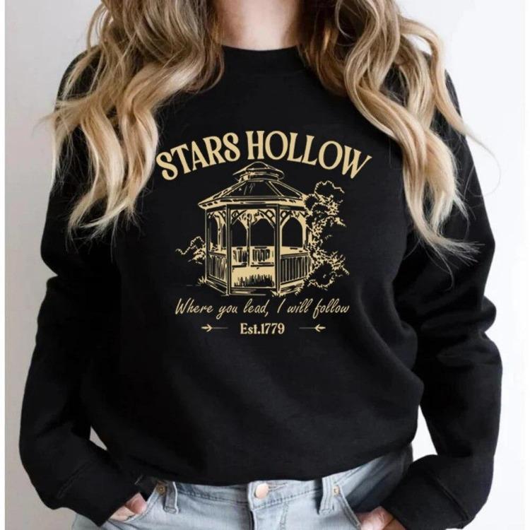 Vintage Women Gilmore Girls Luke's Diner Graphic Hoodie Stars Hollow Sweatshirt Comfortable Casual Streetwear Sweater