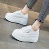 Modelo de espiga de trigo, zapatitos blancos, zapatos de mujer de un solo color, en la primavera de 2025, la nueva suela gruesa aumentará 8 cm, casual y versátil