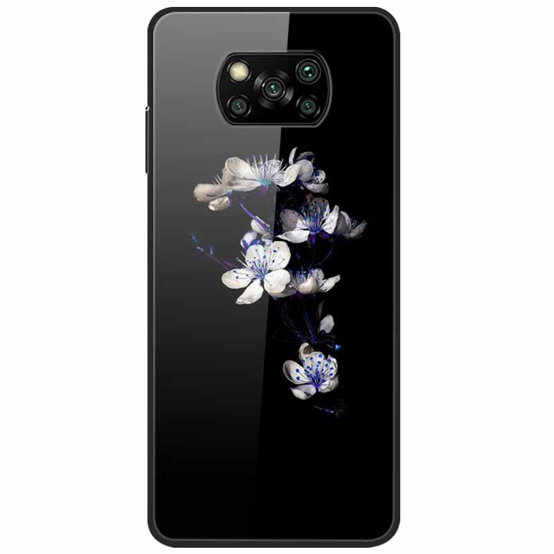 Etui na Poco X3 Pro Modne Urocze Szkło Hartowane Luksusowe Pokrowce Coque dla Xiaomi Poco X3 NFC Etui PocoX3 X 3 Zderzak Ochronny