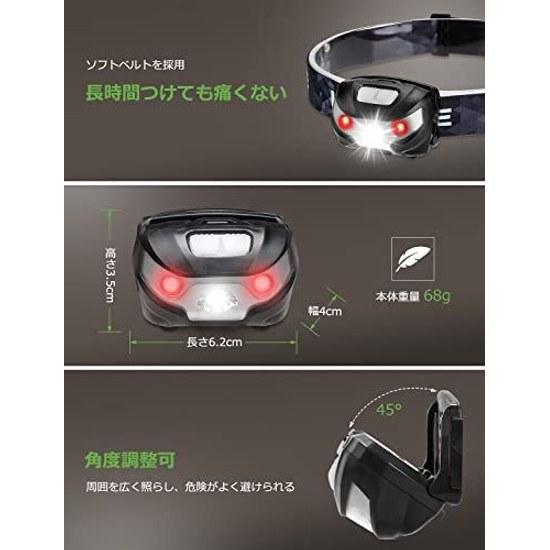Lepro Headlight Rechargeable 300lm High Brightness LED Fishing Headlamp USB-C Charging Climbing White Red Light5 Lighting Modes 3 Hours Full Charge 37