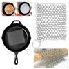 10 x 10CM Stainless Steel Skillet Cast Iron Cleaning Chainmail Ringer Scrubber