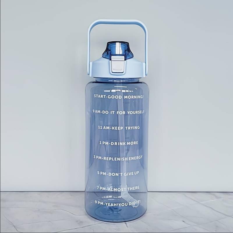 1pc Large Capacity Portable Water Bottle with Time Marker for Cycling, Running, and Travel - Clear and Convenient