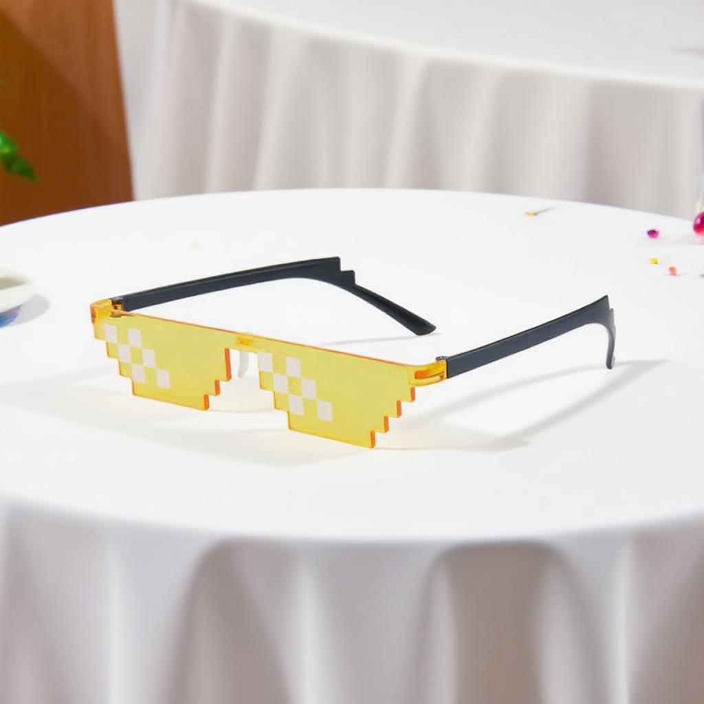 Myopia Sunglasses Women's Light Latest Stylish Mosaic Sunglasses Ultra Neutral Funny Unique Square Grid Birthday Party Sunscn Sunglasses
