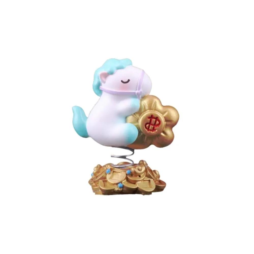 Shake Zodiac Pony Sway Ornaments Cartoon Resin New Year Desktop Ornament Pony Shape Kawaii Zodiac Horse Statue Good Luck