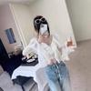 French V-Neck Ruffle Chiffon Blouse - Women's Summer Sun Protection Cardigan