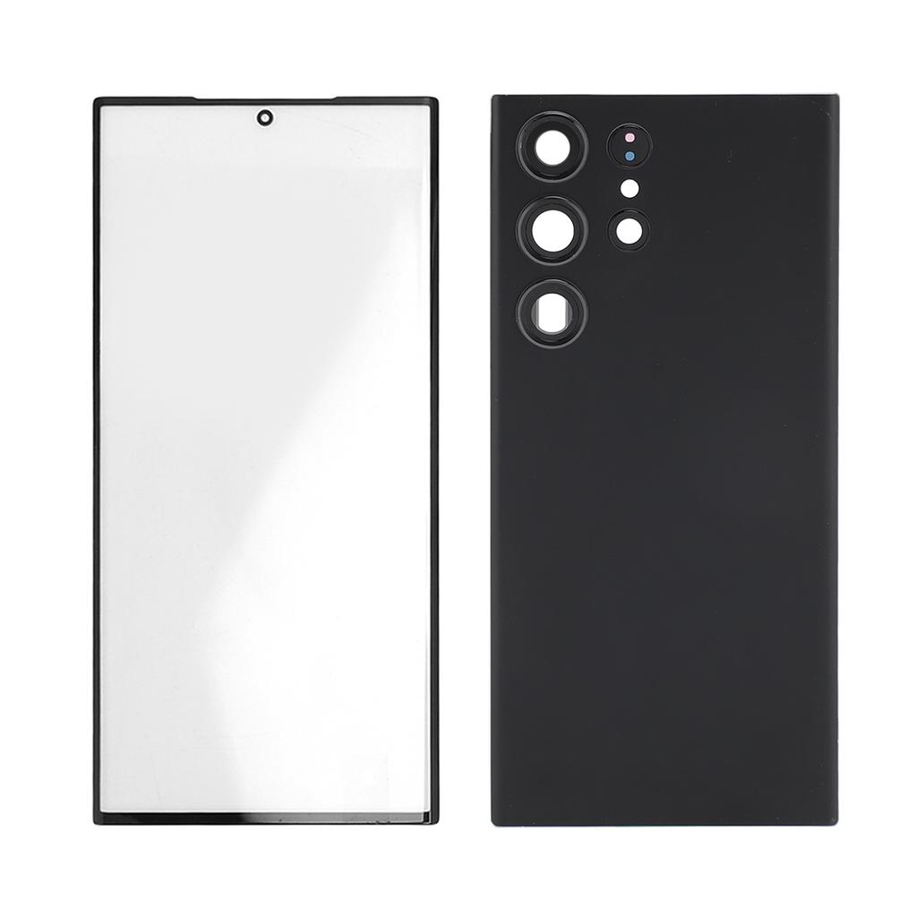 Phone Back Glass Cover Front Glass Outer Screen with Pre Installed Camera Lens Repair Tools Replacement Kit for Galaxy