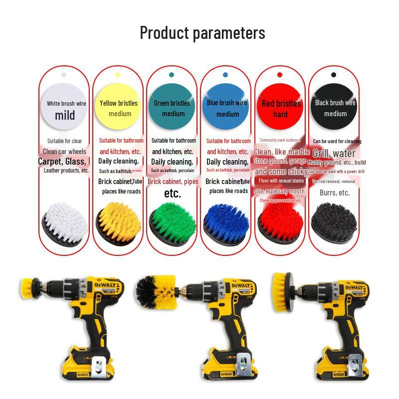 8-Piece Electric Drill Brush Set for Home and Auto Cleaning – Tile, Car, and More!