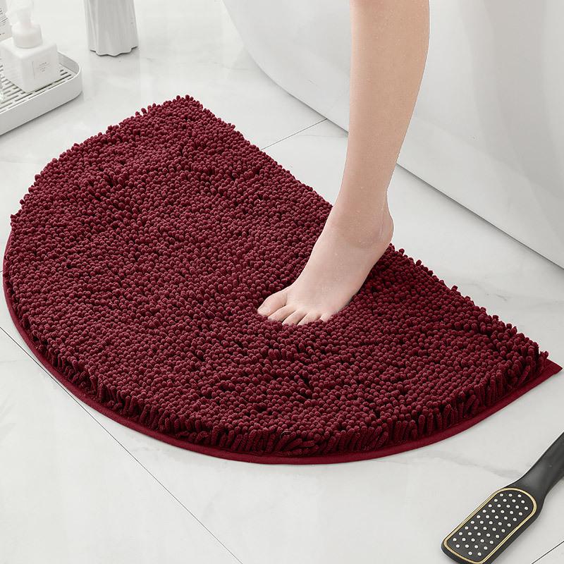 Bathroom Non-Slip Floor Mat Door Mat Absorbent Carpet Bathroom Door Mat Chenier Encrypted Semicircular Foot Mat
