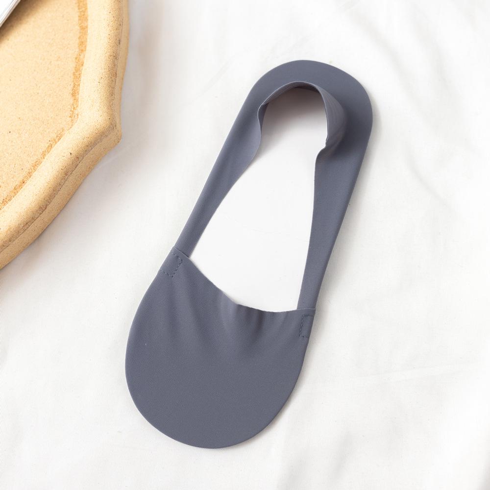 

Женские носки-невидимки из ледяного шелка: Летние тонкие, противоскользящие, хлопковая подошва One Size