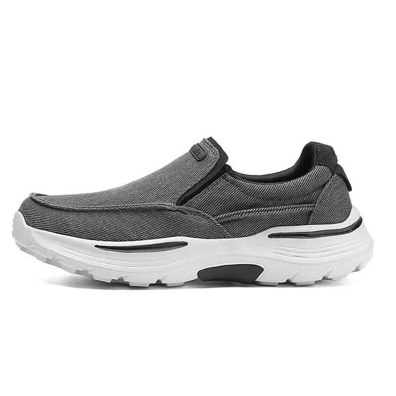 Herren Canvas Slipper in Übergröße - Old Beijing Stil, Loafer mit dicker Sohle, Größe 48.