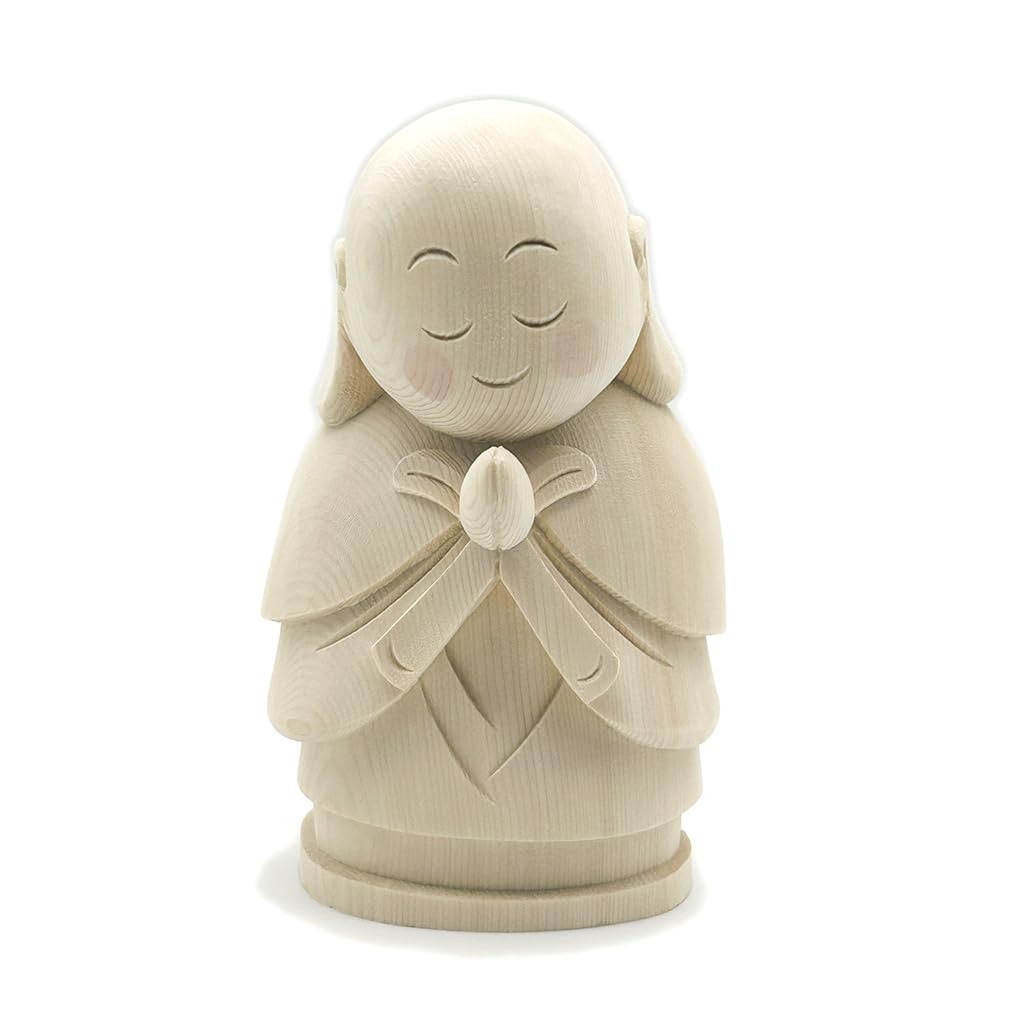 

HU Trading Jizo Bodhisattva Wood Carving Figurine, Total Height 15cm, Width 9.5cm, Depth 7.5cm, b9452