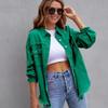 Women's Fashion Ripped Denim Women's Spring and Autumn Long-sleeved Casual Lapel Top Jacket