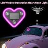 Car Window Neon Lights Heart-shaped LED Lights Glowing Heart Interior Atmosphere Lights Solar Energy USB Charging Perfect Gift