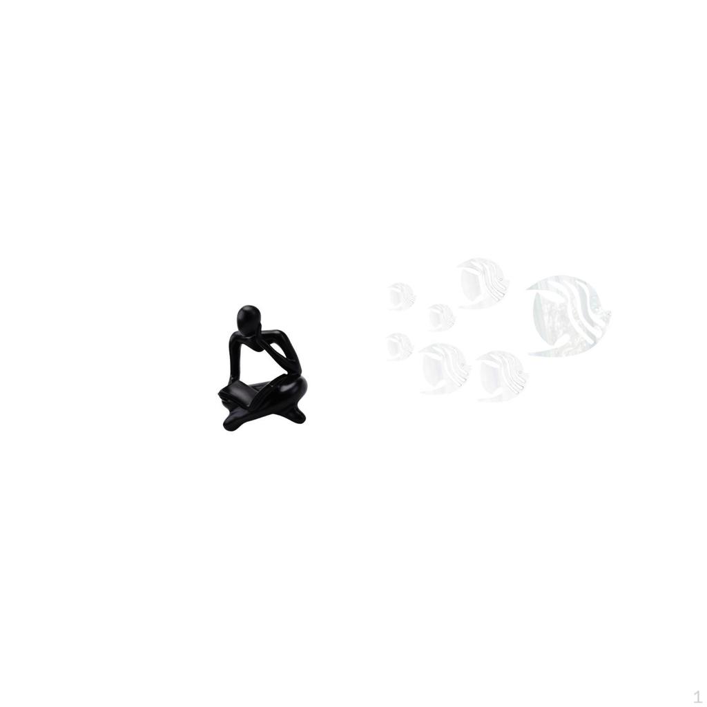 Acrylic Abstract Thinker Statue Mirror Wall Stickers Removable Art Decoration for Tabletop Living