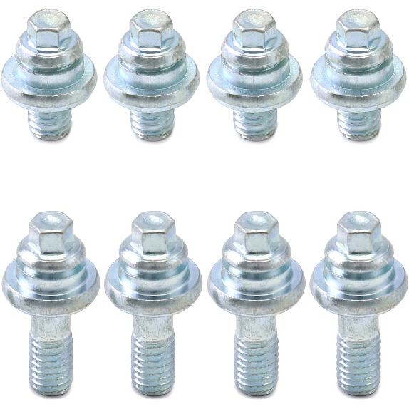 QWORK Side Post Battery Terminal Bolt, 4 Pairs 3/8" Standard Battery Terminal Stud Connector, Battery Binding Post Extender Stud Kit, (2 Different