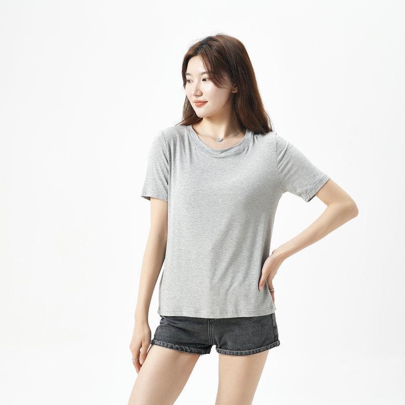 2022 Frühling/Sommer Damen Locker Modal Rundhals Kurzarm T-Shirt
