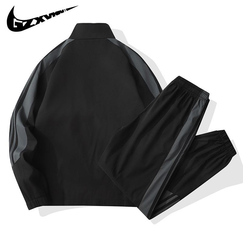 Herren Trendy Stehkragen Jacke & Hoodie Sportbekleidungsset für Frühling/Herbst