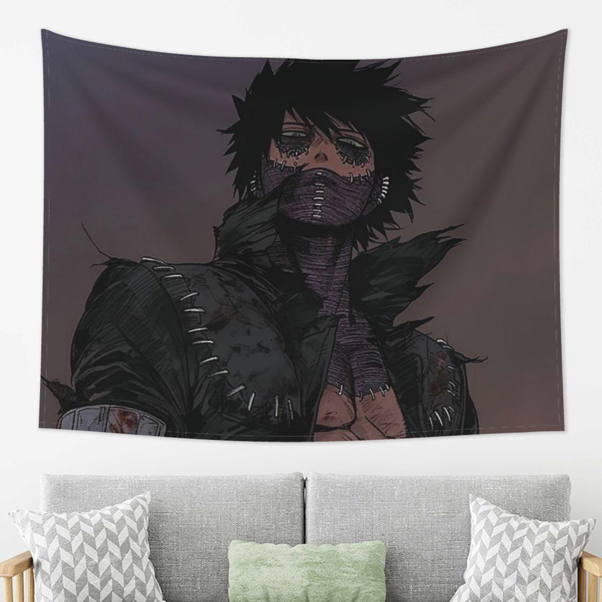 

My Hero Academia Dabi Anime Manga MHA Blueflame Tapestry Wall Hanging Aesthetic Home Decoration Tapestries Living Room Bedroom 74x94cm(29x37in)