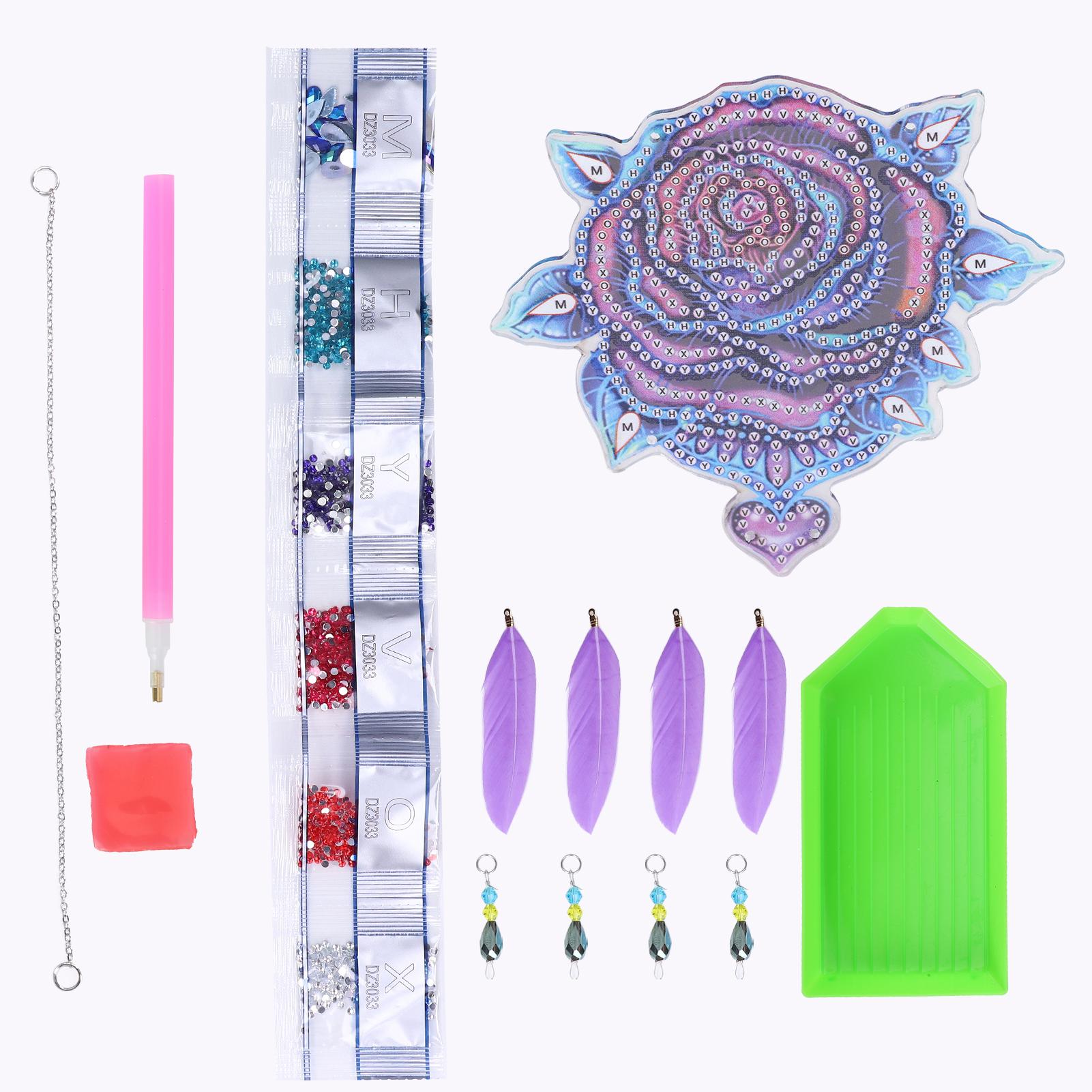 

Diamond Painting Pendant DIY Rose Diamond Painting Window Hanging Decoration Gift