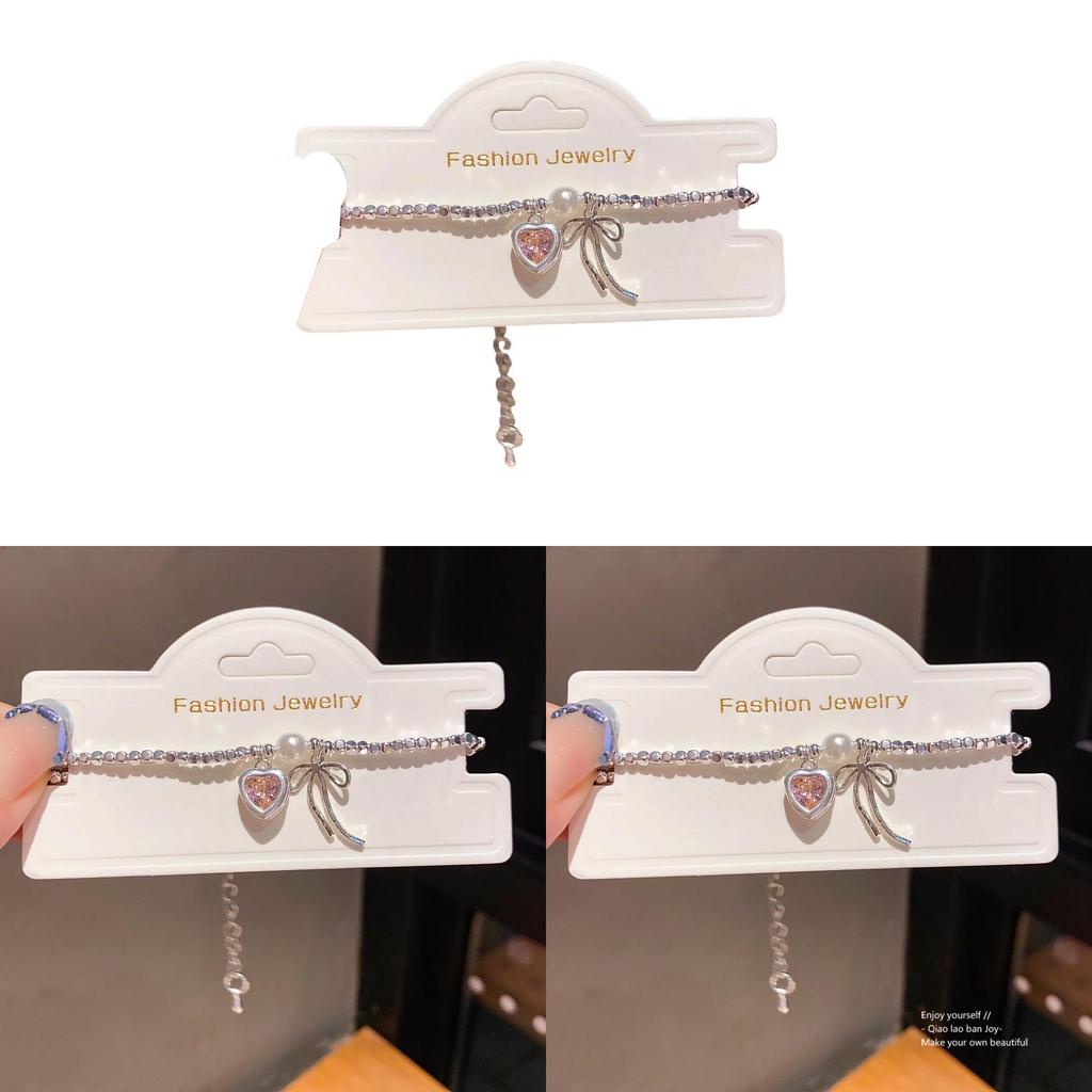Elegant Zircon Butterfly Bow Silver Bracelet For Women Gift Occasion