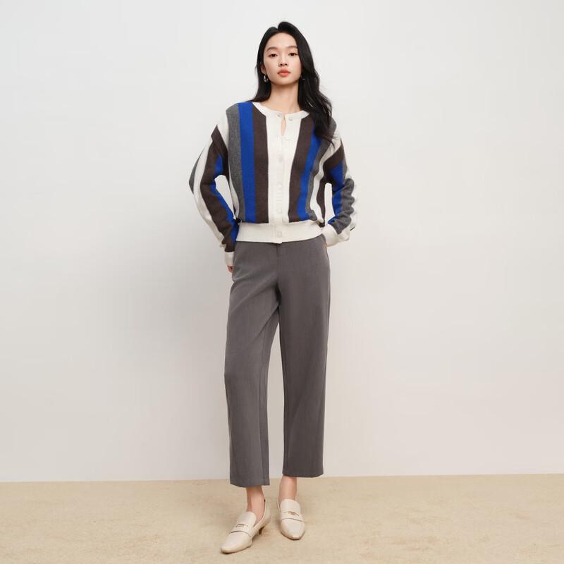 Elva' Island Women's Striped Long Sleeve Knit Cardigan