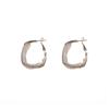 Metal Mesh Crystal Circle Earrings Korean Delicate Elegant High-End Minimalist Luxury Earrings