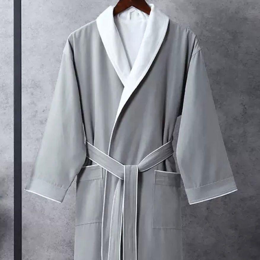 Luksusowy Szybkoschnący Szlafrok Unisex: Długie, Wodochłonne i Odprowadzające Pot na Wiosnę/Jesień