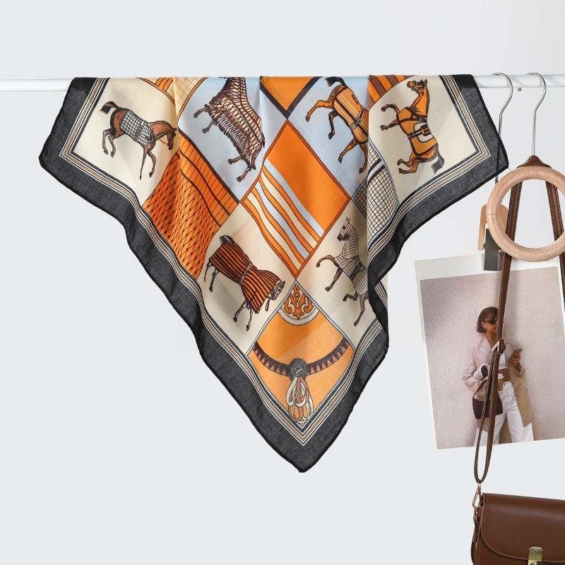 Hot-selling silk scarves women's temperament versatile simple warm small scarf scarf scarf spring and autumn warm scarf