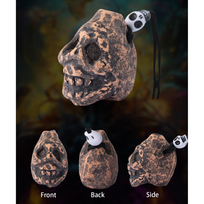 Aztec Death Whistle Loud Scary Realistic Human Screaming Battle Whistle Outdoor Camping Emergency Whistle Skull Thunder Echoes