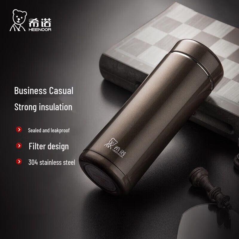 Heenoor Portable Stainless Steel Insulated Thermos Mug with Filter