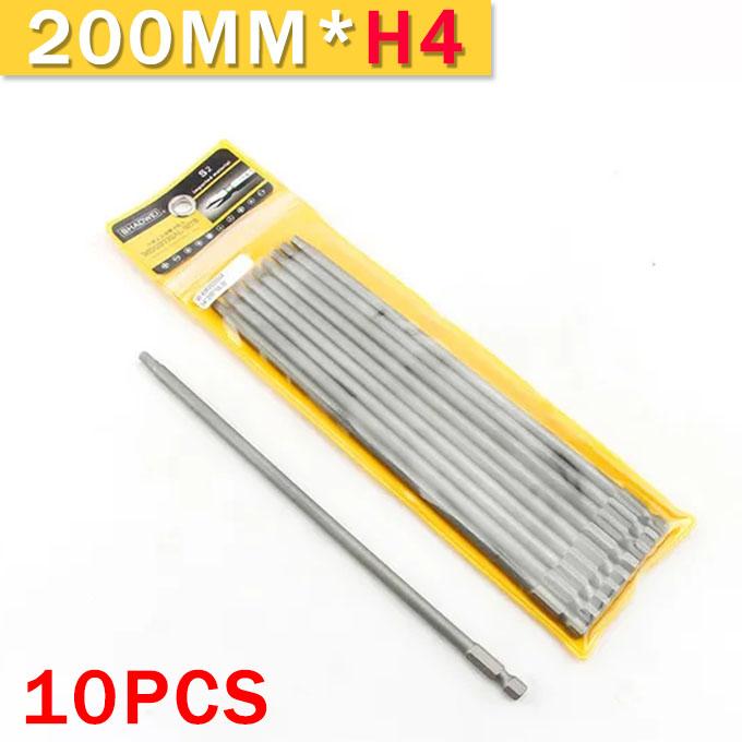 4/10PCS 200mm Hexagon Screwdrivers H3 H4 H5 H6 Screwdriver Bit Set Precision Impact Driver Magnetic Anti Slip Electric Hex Shank