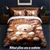 Teddy Bear Theme Custom Text Or Name 3Pcs Bedding Set,1 Flat Sheet & 2 Pillowcases Personalized Home Bedding