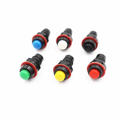 6 pz DS-211 DS-213 Interruttore a pulsante 10mm Momentaneo/Autobloccante Interruttore a pulsante rotondo DS211 DS213 in miniatura