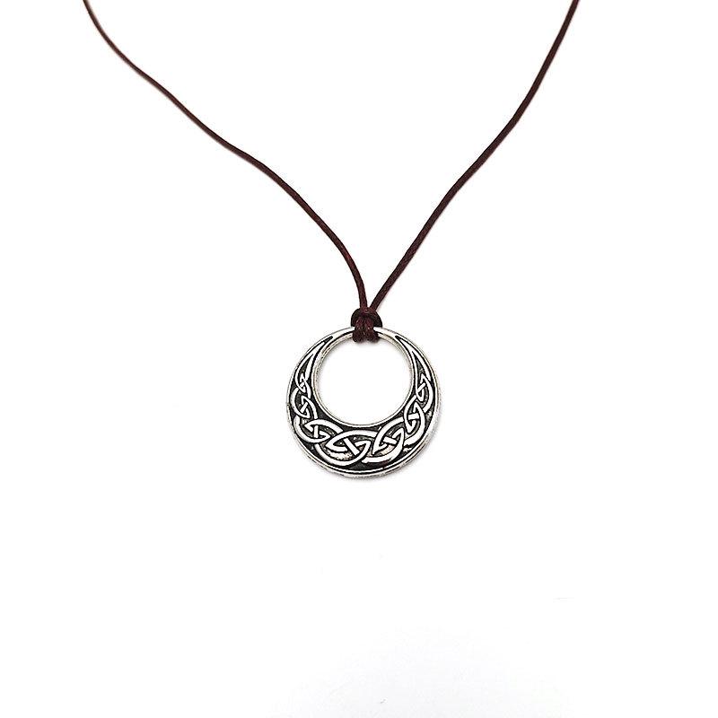 Retro Viking Celtic Knot Pendant Necklace - Adjustable Nordic Style Jewelry