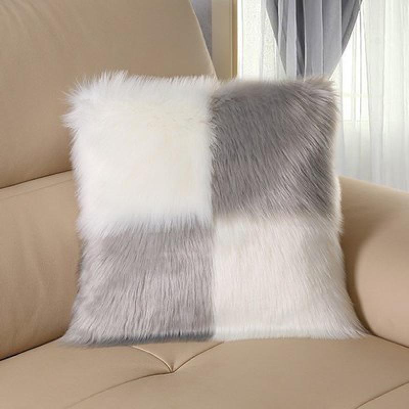 Nordic Minimalist Faux Wool Plush Throw Pillow Cover