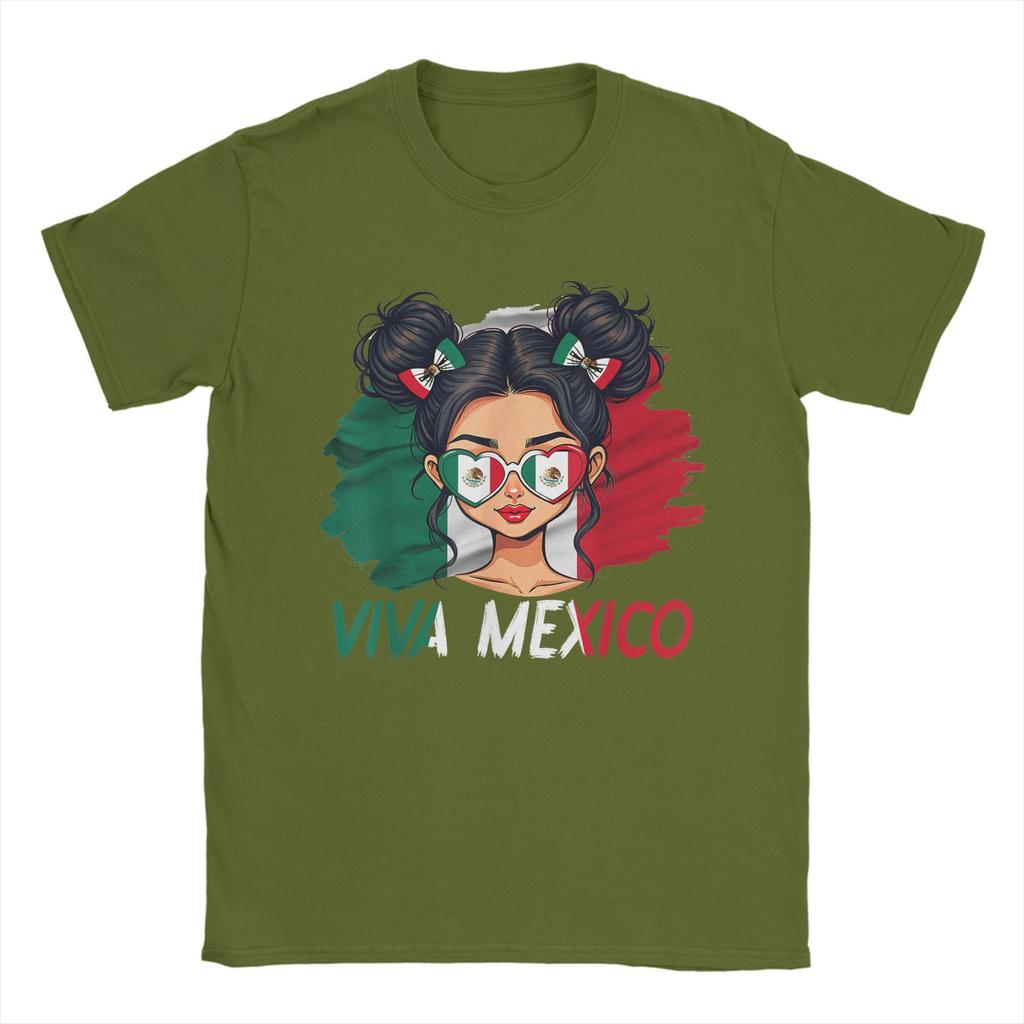Viva Mexico Independence Day Mexican Flag Women T Shirt For Men's Summer  T-Shirts Round Neck Popular Tees Oversized Tops