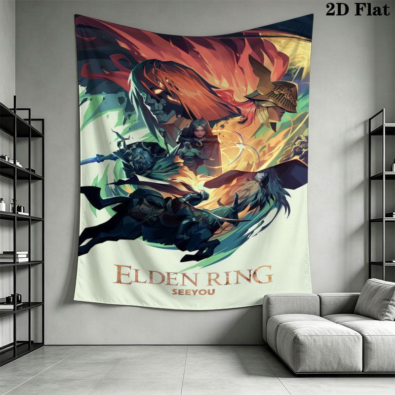 Elden Ring Dawn Wall Hanging Printed Fabric Blanket Decorative Tapestries for Bedroom Living Room Home Decor
