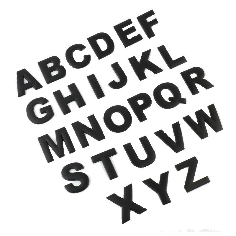 1PC 25mm3D Metal Alphabet Black Badge Letters Numbers Stickers Automobiles Stickers Decoration Car Accessories