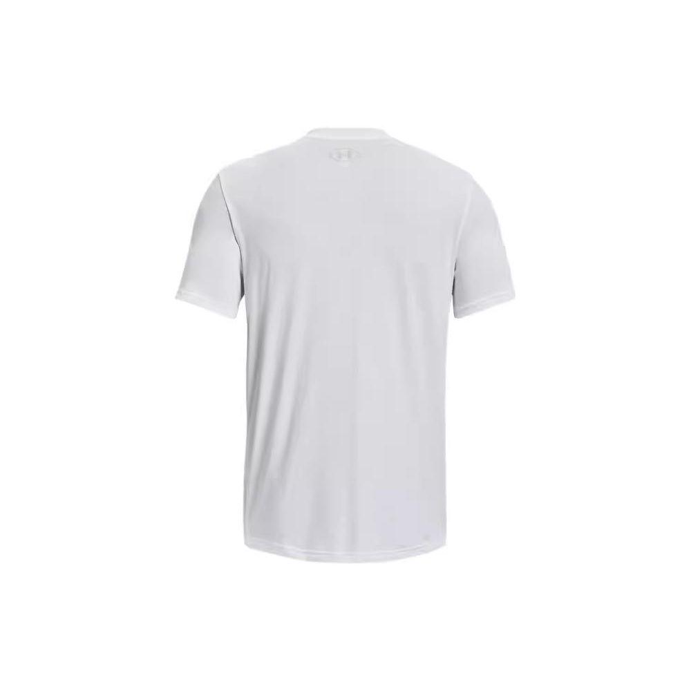 Under Armour Camiseta Deportiva de Manga Corta con Cuello Redondo y Estampado de Letras para Hombre Tops Blanco 1377560-100